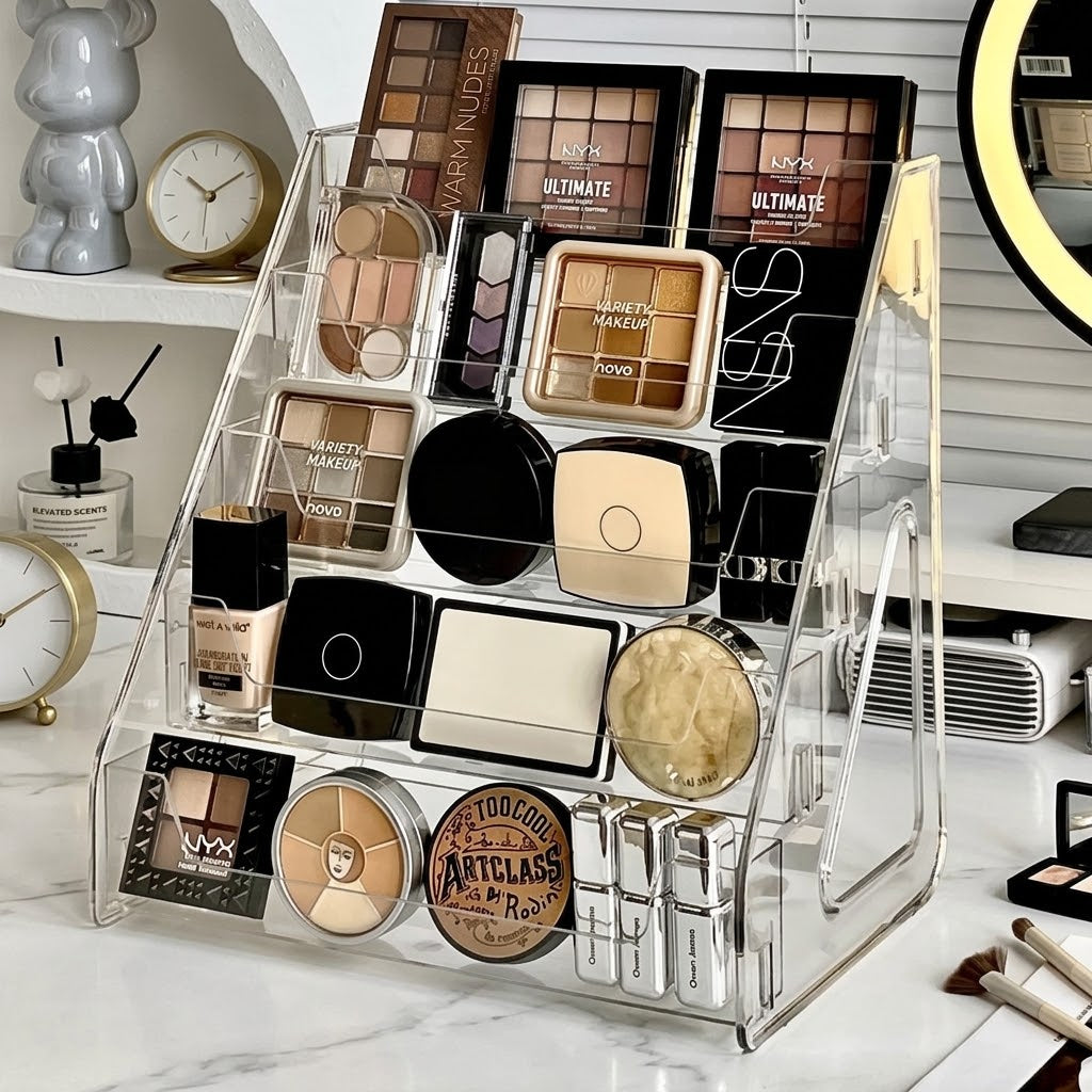 Organizador Escalonado de Paletas y Maquillaje en Acrílico Premium (5 Niveles)