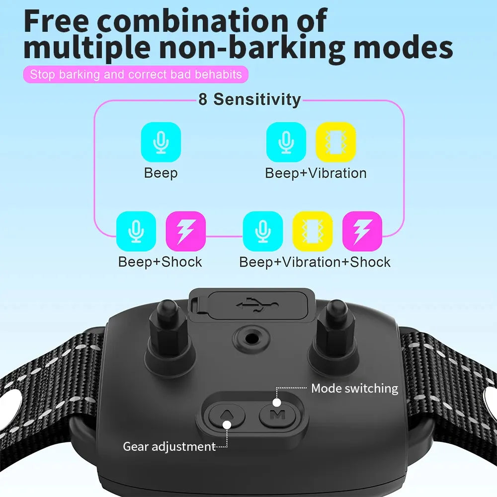 Collar Antiladridos Inteligente Perro Recargable Pantalla Hd Ip67 Sumergible