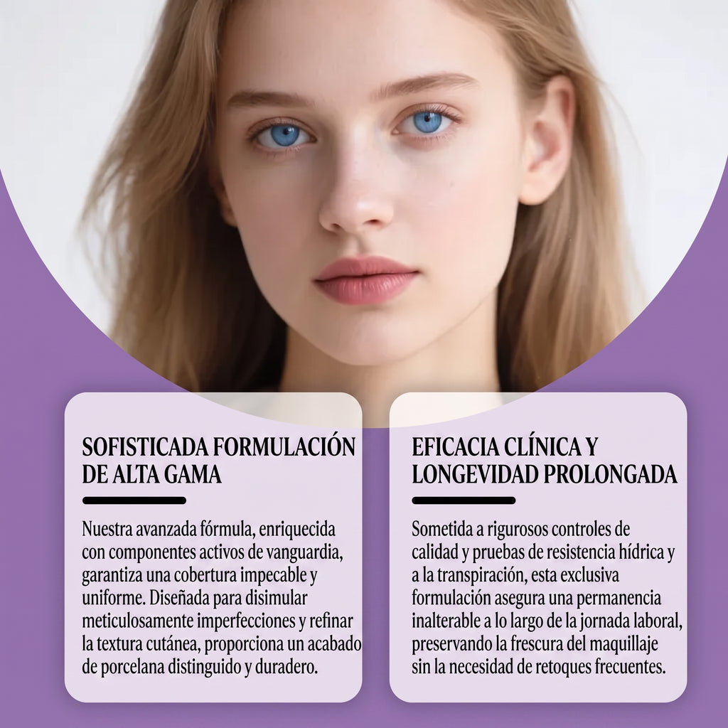 Base de Maquillaje en Barra con Cambio de Color / Base Adaptable al Tono (con brocha integrada de doble extremo).